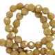 Faceted glass beads 4mm round Olive green green-pearl shine coating